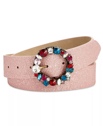 Macy's Med Steve Madden Pink Jeweled Belt Vegan